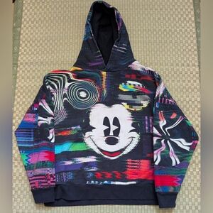 Desigual x Disney Mickey Mouse Digitized Glitch Hoodie Unisex Size Medium